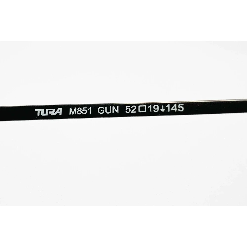 Tura Eyeglass Frames Mens Black Semi Rimless Metal Oval 48-20-140